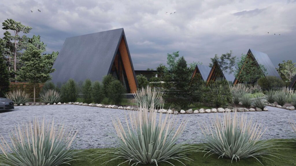 Complejo de cabañas modernas en Algarrobo por arquitecto.