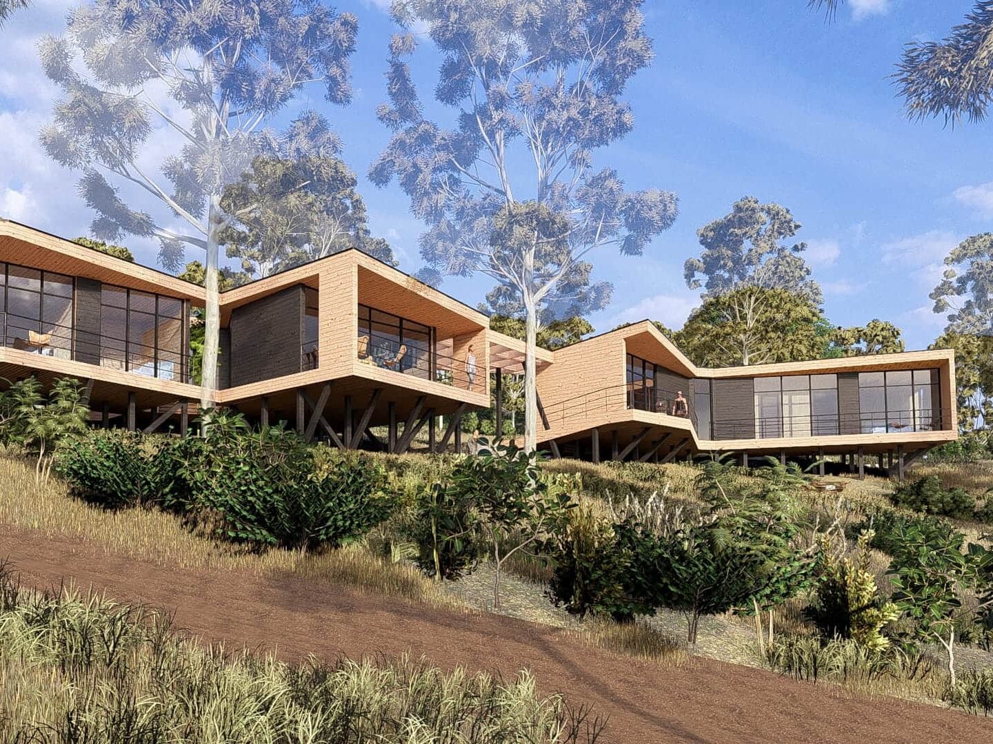 Diseño arquitecto casa madera ladera