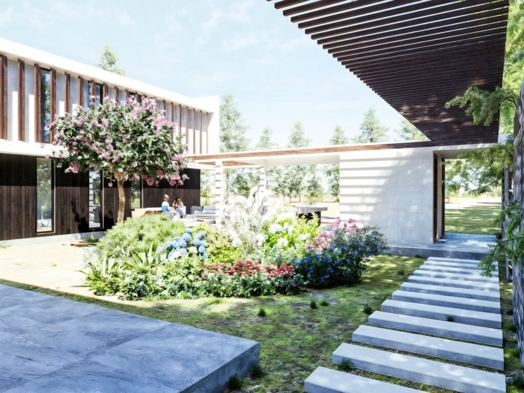 Diseño arquitecto Patio interior casa moderna