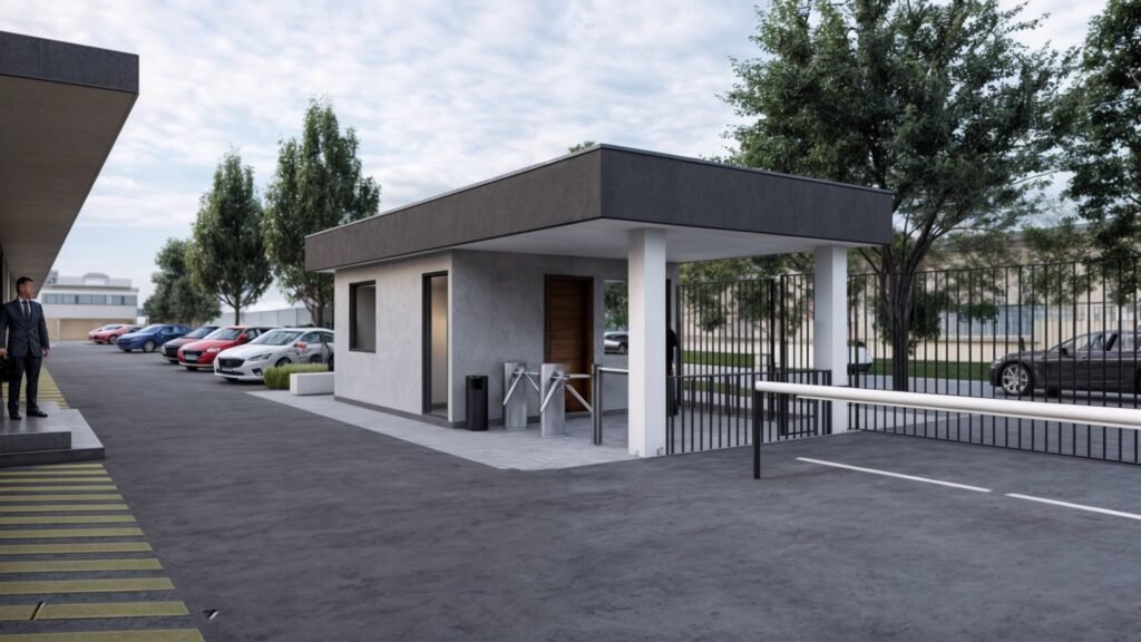 Diseño arquitectura moderna control acceso en Cerrillos