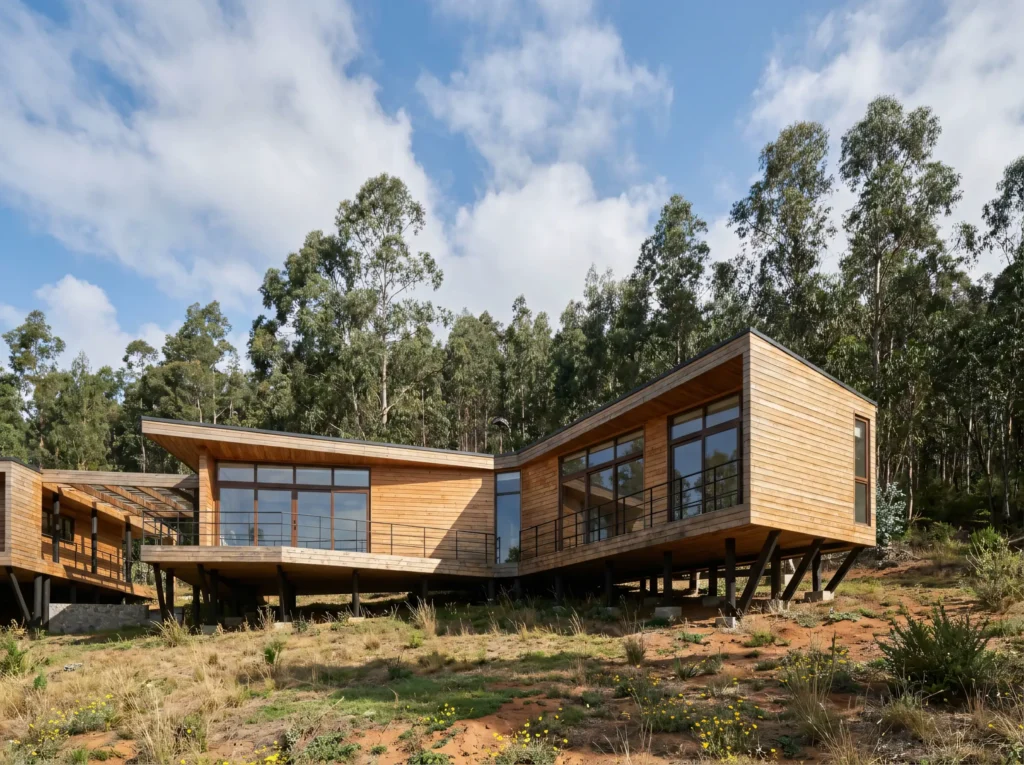 Arquitectura de vivienda en Algarrobo adaptada a la pendiente y entorno natural