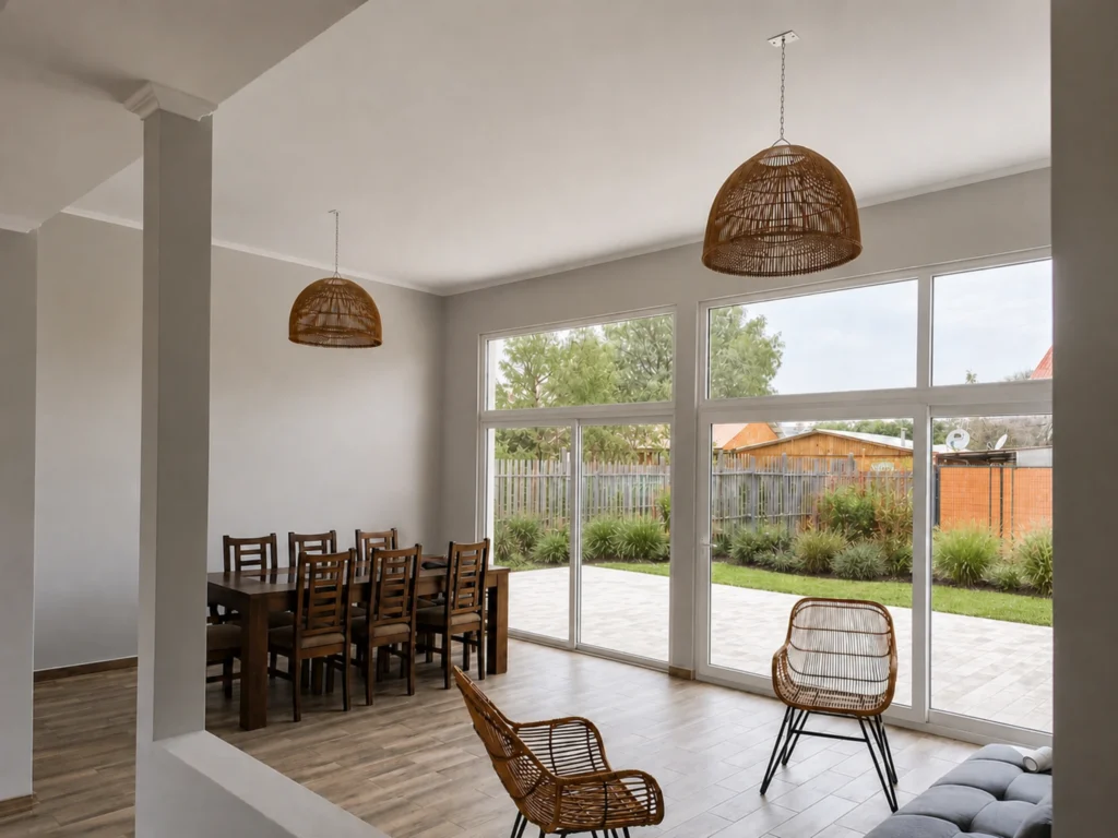 Diseño interior estar comedor en Tiltil.